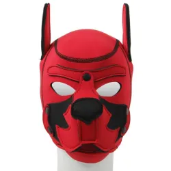 Kinky Puppy Cagoule Puppy Fox Néoprène Rouge-Noir